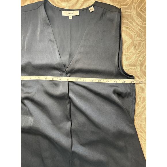 Vince V-Neck Maxi Slip Dress Midnight Blue Size XS  light Minimalist Elegant - Picture 3 of 8